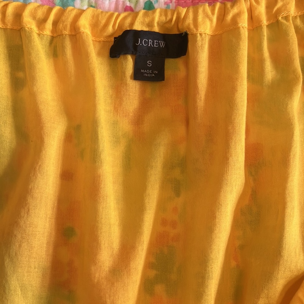 J crew Cotton voile tiered button-down beach - yellow- dress size S - Picture 3 of 5